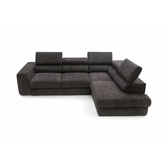 Coltar Extensibil Bluvel II,  285x202x78-99 h cm, Stofa, Negru picture - 3