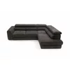 Coltar Extensibil Bluvel II,  285x202x78-99 h cm, Stofa, Negru picture - 4
