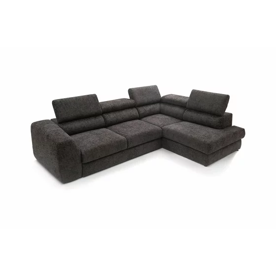 Coltar Extensibil Bluvel II,  285x202x78-99 h cm, Stofa, Negru picture - 7