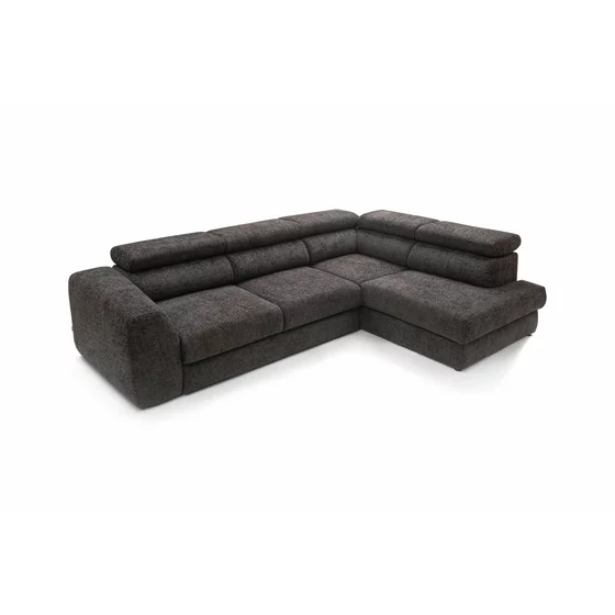 Coltar Extensibil Bluvel II,  285x202x78-99 h cm, Stofa, Negru picture - 8