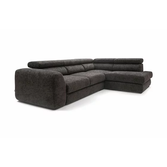 Coltar Extensibil Bluvel II,  285x202x78-99 h cm, Stofa, Negru picture - 11