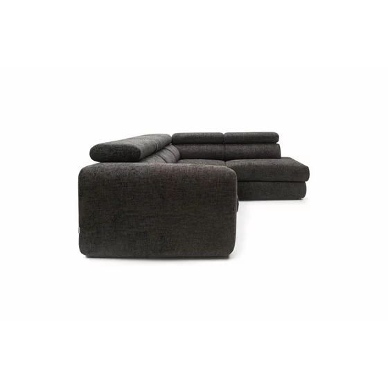 Coltar Extensibil Bluvel II,  285x202x78-99 h cm, Stofa, Negru picture - 12