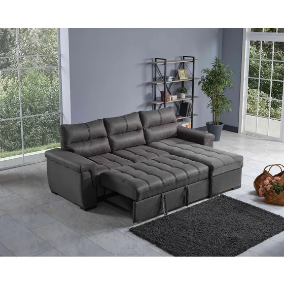 Coltar Extensibil Cansas L, 260x168x100 cm, Stofa Gri picture - 2