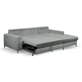 Coltar Extensibil Collin, 252x165x117 H cm, Stofa tip Catifea Gri, Velutto 16