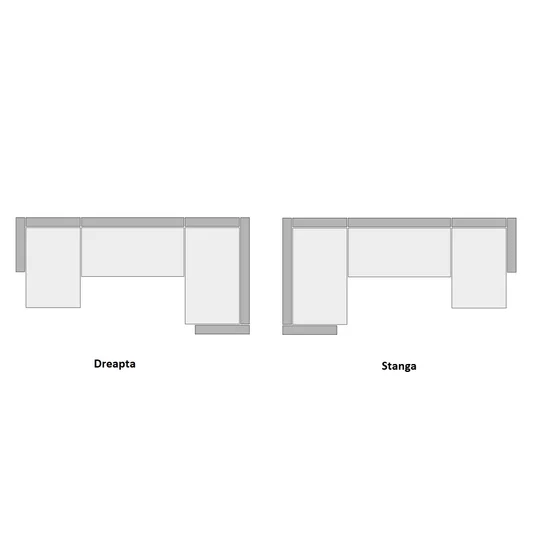 Coltar Extensibil Cordoba III,Forma U, 346x203x76-90 cm, Stofa, Gri-Verzui picture - 7