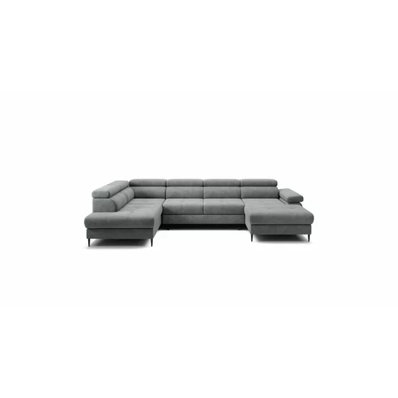 Coltar Extensibil Cordoba III,Forma U, 346x203x76-90 cm, Stofa, Gri-Verzui picture - 2