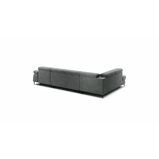 Coltar Extensibil Cordoba III,Forma U, 346x203x76-90 cm, Stofa, Gri-Verzui picture - 6