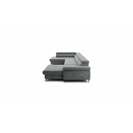 Coltar Extensibil Cordoba III,Forma U, 346x203x76-90 cm, Stofa, Gri-Verzui picture - 4