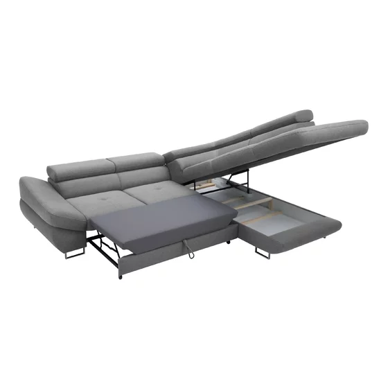Coltar Extensibil Fabio, 280x235x69-88 H cm, Stofa Gri, Neve 85 picture - 4