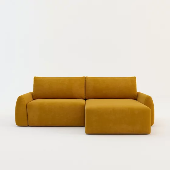 Coltar Extensibil Fede, 254x160x88 cm, Stofa Galben Mustar picture - 1