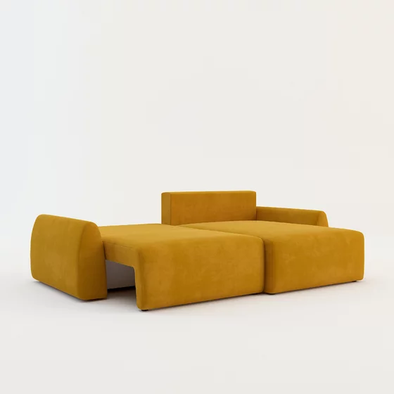 Coltar Extensibil Fede, 254x160x88 cm, Stofa Galben Mustar picture - 4