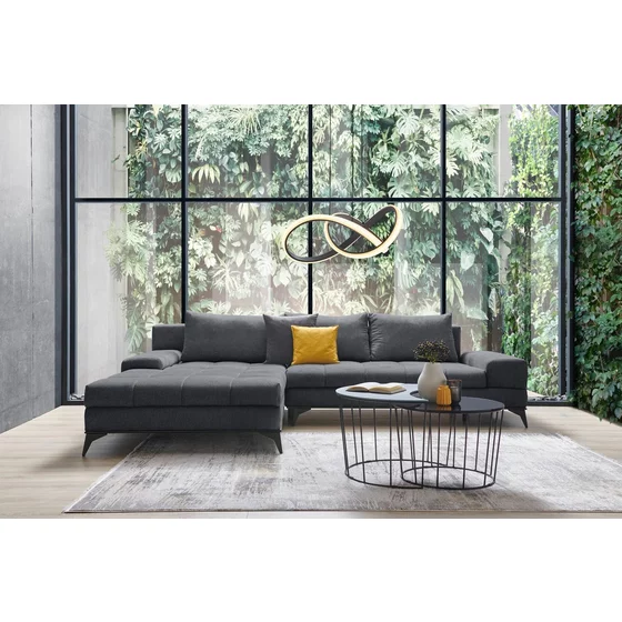 Coltar Extensibil Figaro, 315x212x78-87 h cm, Stofa, Grafit picture - 1
