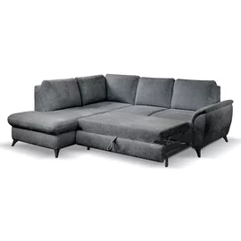 Coltar Extensibil Geneva, 244x202x88 cm, Stofa Aragon 90, Gri