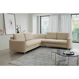 Coltar Extensibil Laren, 251x251x86 cm, Stofa Tip Velur, Beige