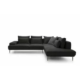 Coltar Extensibil Livio, 293x225x71-90 cm, Stofa, Negru