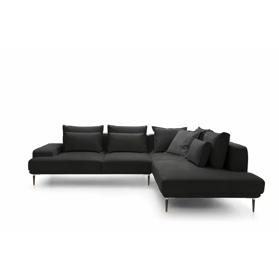 Coltar Extensibil Livio, 293x225x71-90 cm, Stofa, Negru picture - 1