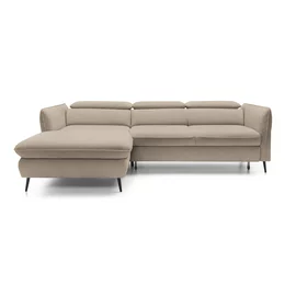 Coltar Extensibil Mango, 260-286x176x75-92 cm, Stofa, Beige Inchis