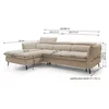 Coltar Extensibil Mango, 260-286x176x75-92 cm, Stofa, Beige Inchis picture - 3