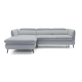 Coltar Extensibil Mango, 260-286x176x75-92 cm, Stofa, Gri Deschis