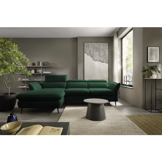 Coltar Extensibil Mango, 260-286x176x75-92 cm, Stofa, Verde picture - 1