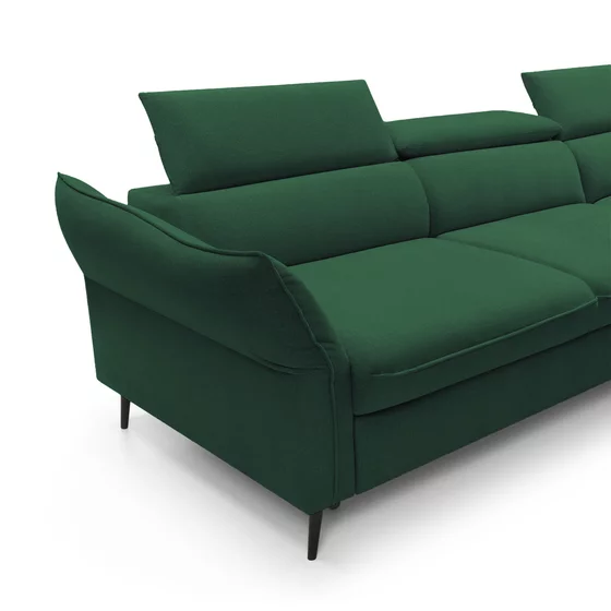 Coltar Extensibil Mango, 260-286x176x75-92 cm, Stofa, Verde picture - 3