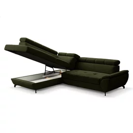 Coltar Extensibil Mario, 263x210x77-93 cm, Stofa Verde, Curio 39