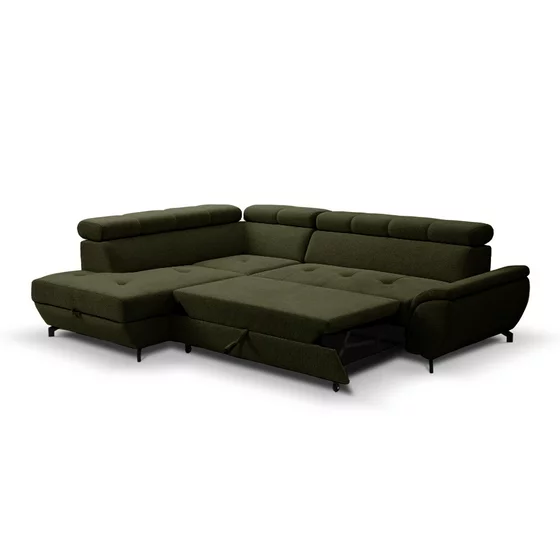 Coltar Extensibil Mario, 263x210x77-93 cm, Stofa Verde, Curio 39 picture - 3