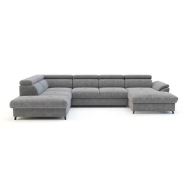 Coltar Extensibil Marola, Forma U, 348x180x238x75-91 cm, Stofa Gri