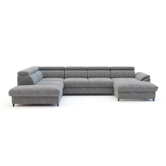 Coltar Extensibil Marola, Forma U, 348x180x238x75-91 cm, Stofa Gri picture - 1