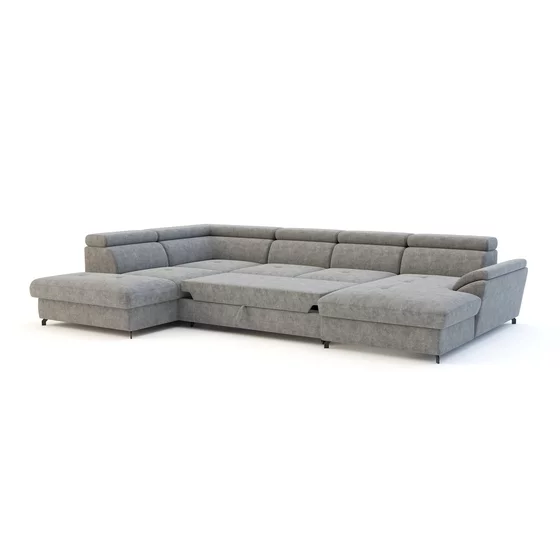 Coltar Extensibil Marola, Forma U, 348x180x238x75-91 cm, Stofa Gri picture - 4