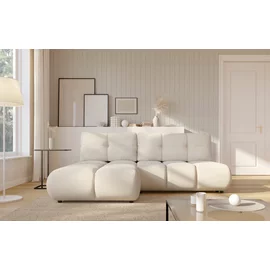 Coltar Extensibil Milo,  230x177x90 cm, Stofa, Crem