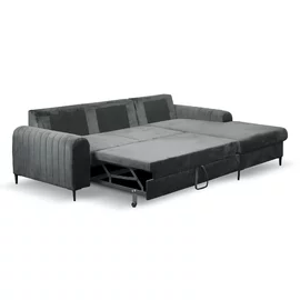 Coltar Extensibil Monaco, 252x168x106,5 H cm,  Stofa tip Catifea Antracit Velutto 18