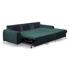 Coltar Extensibil Monaco, 252x168x106,5 H cm,  Stofa tip Catifea Verde - Velutto 27