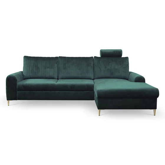 Coltar Extensibil Monaco, 252x168x106,5 H cm,  Stofa tip Catifea Verde - Velutto 27 picture - 5