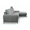 Coltar Extensibil Monaco, Stofa tip Catifea Gri, Velutto 16, Picioare Negre, 252x168x106,5 H cm picture - 4