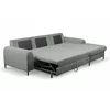Coltar Extensibil Monaco, Stofa tip Catifea Gri, Velutto 16, Picioare Negre, 252x168x106,5 H cm picture - 3