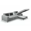 Coltar Extensibil Monaco, Stofa tip Catifea Gri, Velutto 16, Picioare Negre, 252x168x106,5 H cm picture - 5