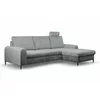 Coltar Extensibil Monaco, Stofa tip Catifea Gri, Velutto 16, Picioare Negre, 252x168x106,5 H cm picture - 1