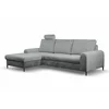 Coltar Extensibil Monaco, Stofa tip Catifea Gri, Velutto 16, Picioare Negre, 252x168x106,5 H cm picture - 7