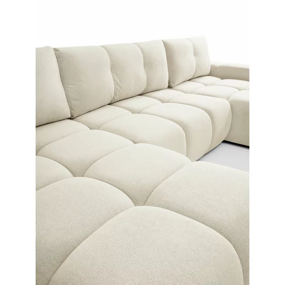 Coltar Extensibil Soho, Forma U,  359x177x88 cm, Stofa Curio 09, Crem picture - 7