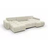 Coltar Extensibil Soho, Forma U,  359x177x88 cm, Stofa Curio 09, Crem picture - 4
