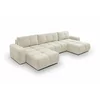 Coltar Extensibil Soho, Forma U,  359x177x88 cm, Stofa Curio 09, Crem picture - 2
