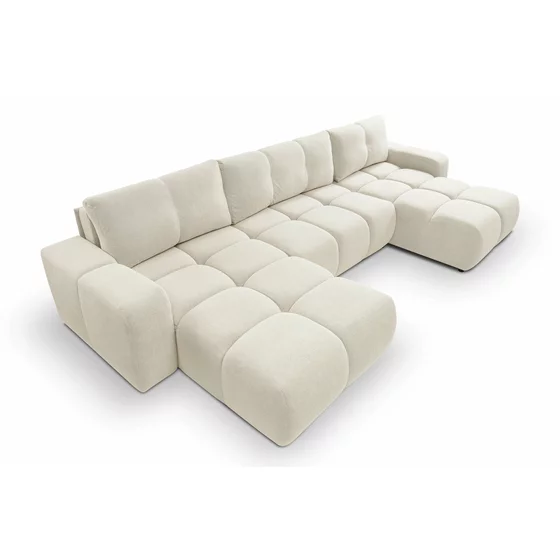 Coltar Extensibil Soho, Forma U,  359x177x88 cm, Stofa Curio 09, Crem picture - 3