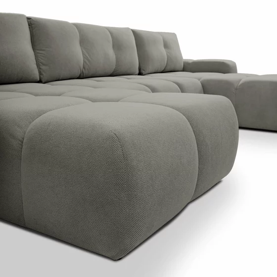 Coltar Extensibil Soho, Forma U,  359x177x88 cm, Stofa Curio 83, Gri picture - 5
