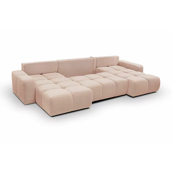 Coltar Extensibil Soho, Forma U,  359x177x88 cm, Stofa, Piersica picture - 6