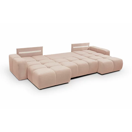 Coltar Extensibil Soho, Forma U,  359x177x88 cm, Stofa, Piersica picture - 3