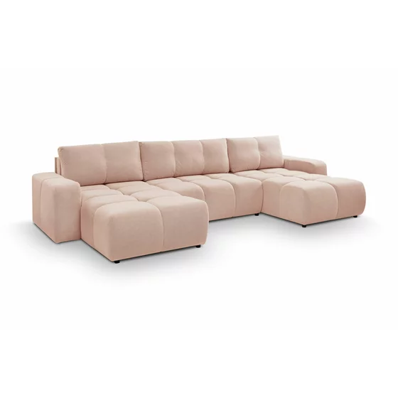 Coltar Extensibil Soho, Forma U,  359x177x88 cm, Stofa, Piersica picture - 2