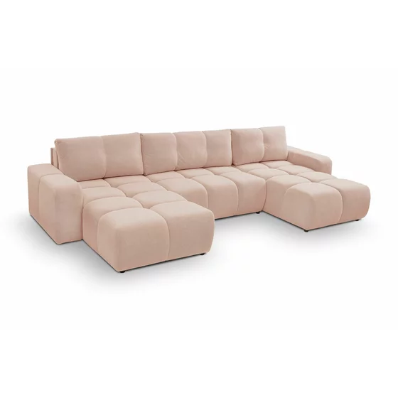 Coltar Extensibil Soho, Forma U,  359x177x88 cm, Stofa, Piersica picture - 8