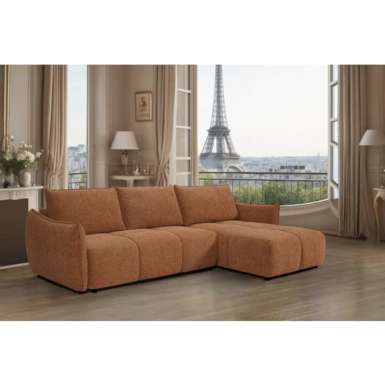 Coltar Extensibil Tulia, Sezlong Universal, 284x162x94 cm, Stofa, Maro picture - 2