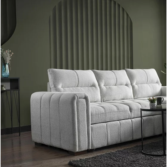 Coltar Extensibil Vito L, 310x170x110 cm, Stofa Beige Deschis picture - 4
